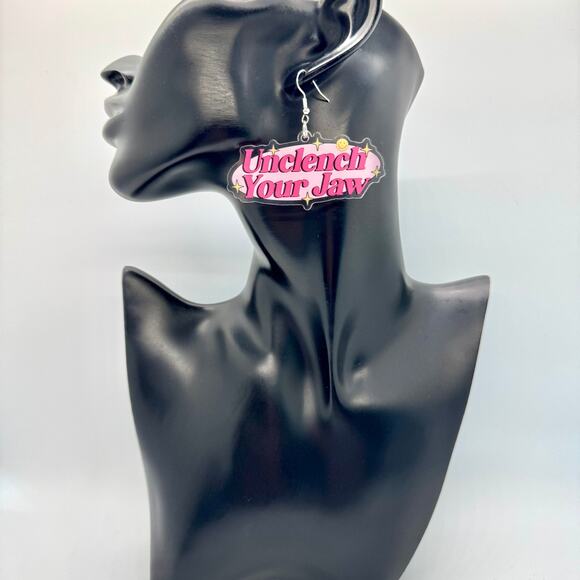 Unclench Your Jaw - Funny Earrings - Anxiety Earrings - Attitude Accessories - Picture 6 of 8